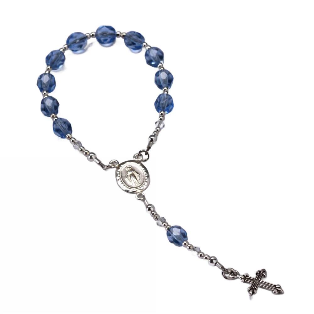NEW CHERISHED MOMENTS baby boys first rosary in blue
